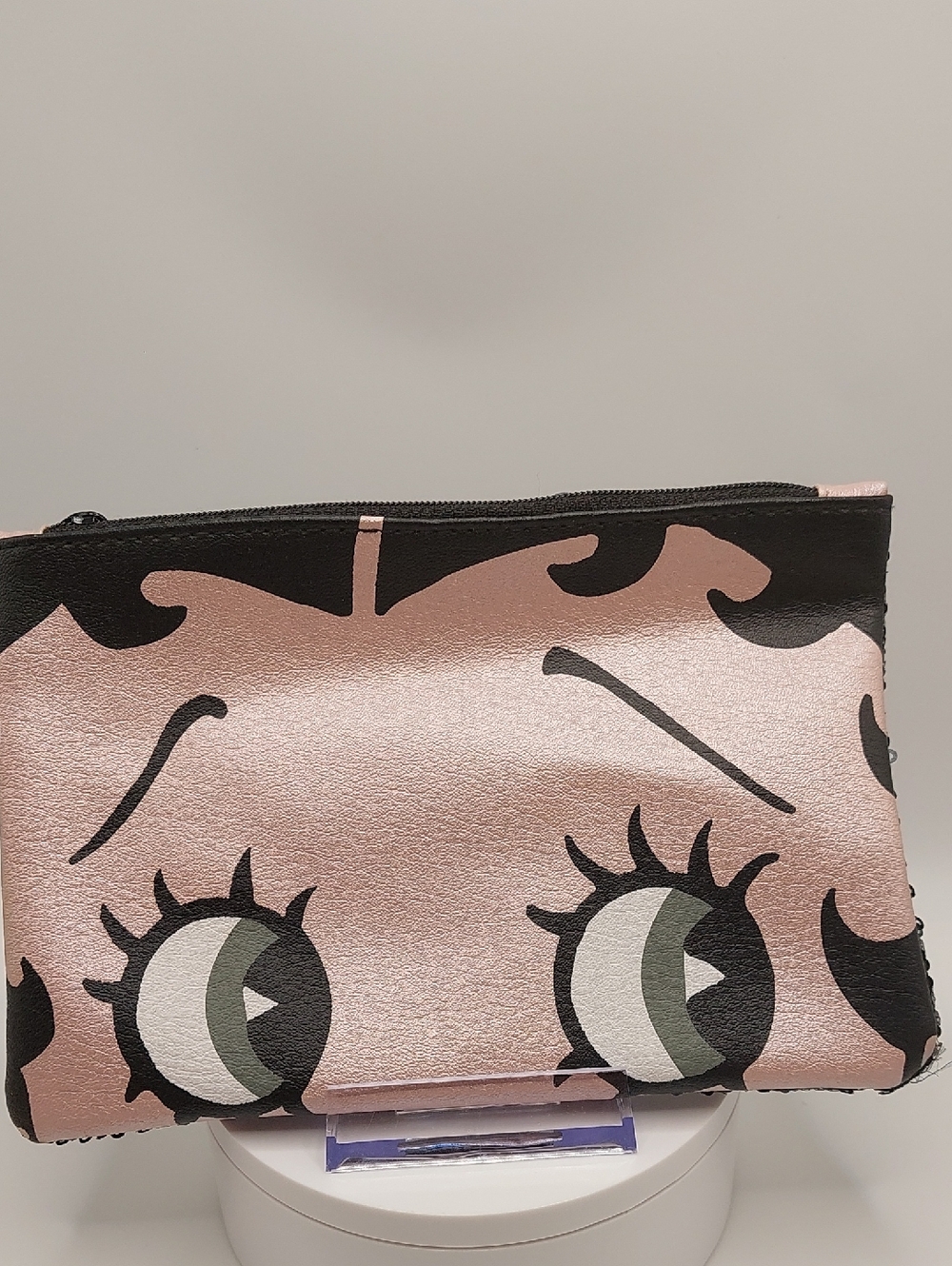 IPSY BETTY BOOP Sequined Back Graphic Print Makeup Accessories Zippered Bag